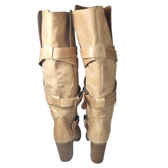 Vintage Mossimo Baldi Women's Strappy Soft Leather Boots Italy 38 Tan US 7.5 - Picture 4 of 7